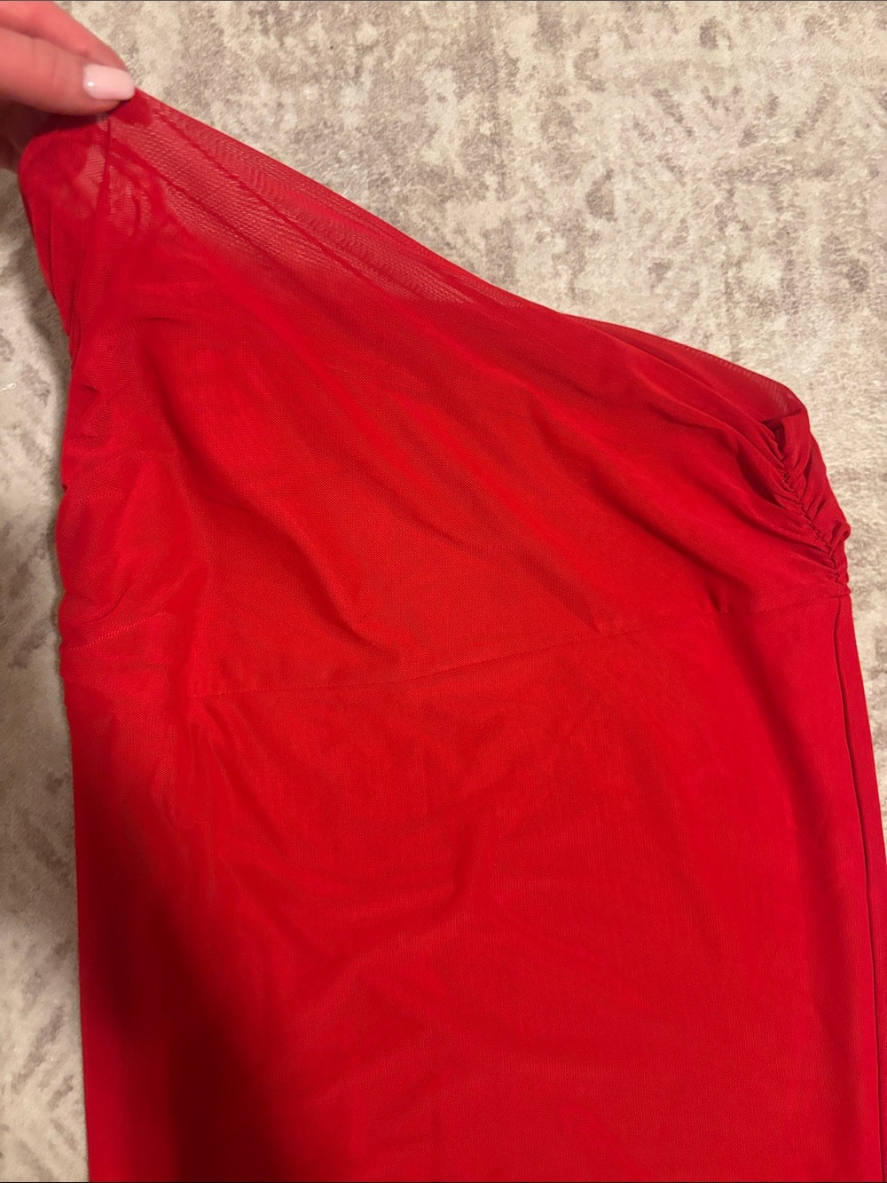 Outcast Red Maxi Mesh Skirt - Picture 2 of 7